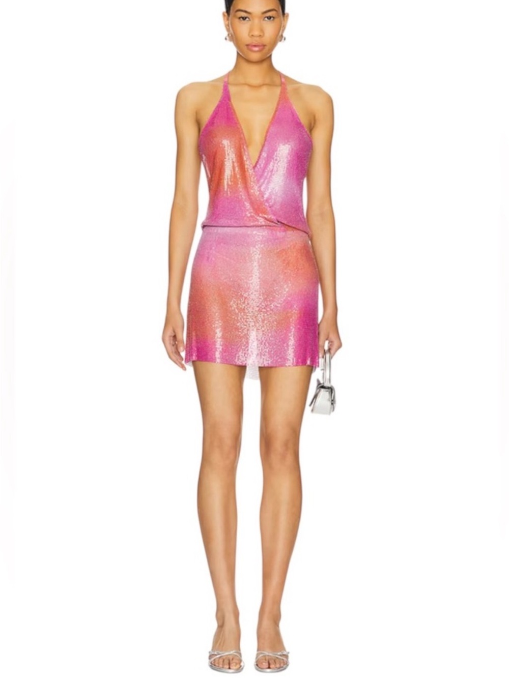 Lovers + Friends Pink and Orange cleo Mini Dress